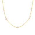 ROXI S925 Sterling Silver INS Personalized Mini White Green Color Zircon Clavicle Necklace
