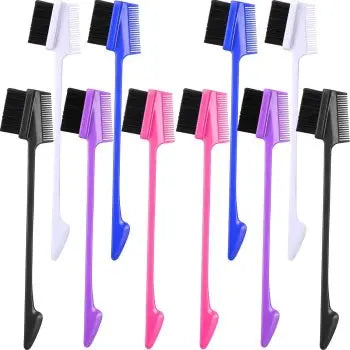 Double Sided Different Color Edge Brush and Comb Bristle Hair Brush Comb Grooming Edge Brush Combs