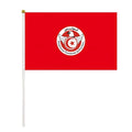 Custom 100% Polyester Qatar 21*14cm Tunisia Football Team Mini Italy Tunisia Small Hand Waving Flag