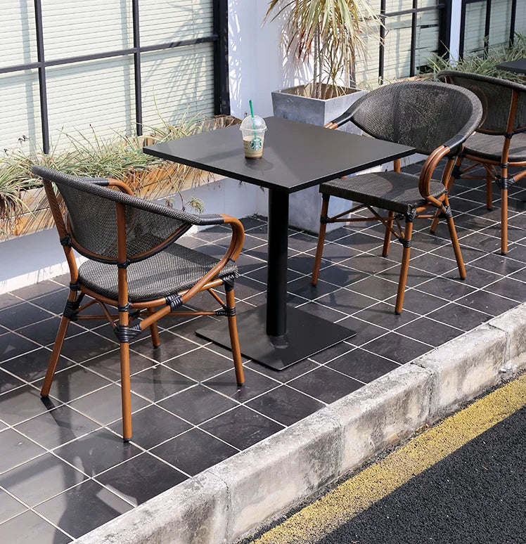 Modern Garden Furniture Rattan Dining Chair Mingmeng Restaurant Terrace Furniture Metal Garden Chair Outdoor Furniture 3 Years MegaBDM