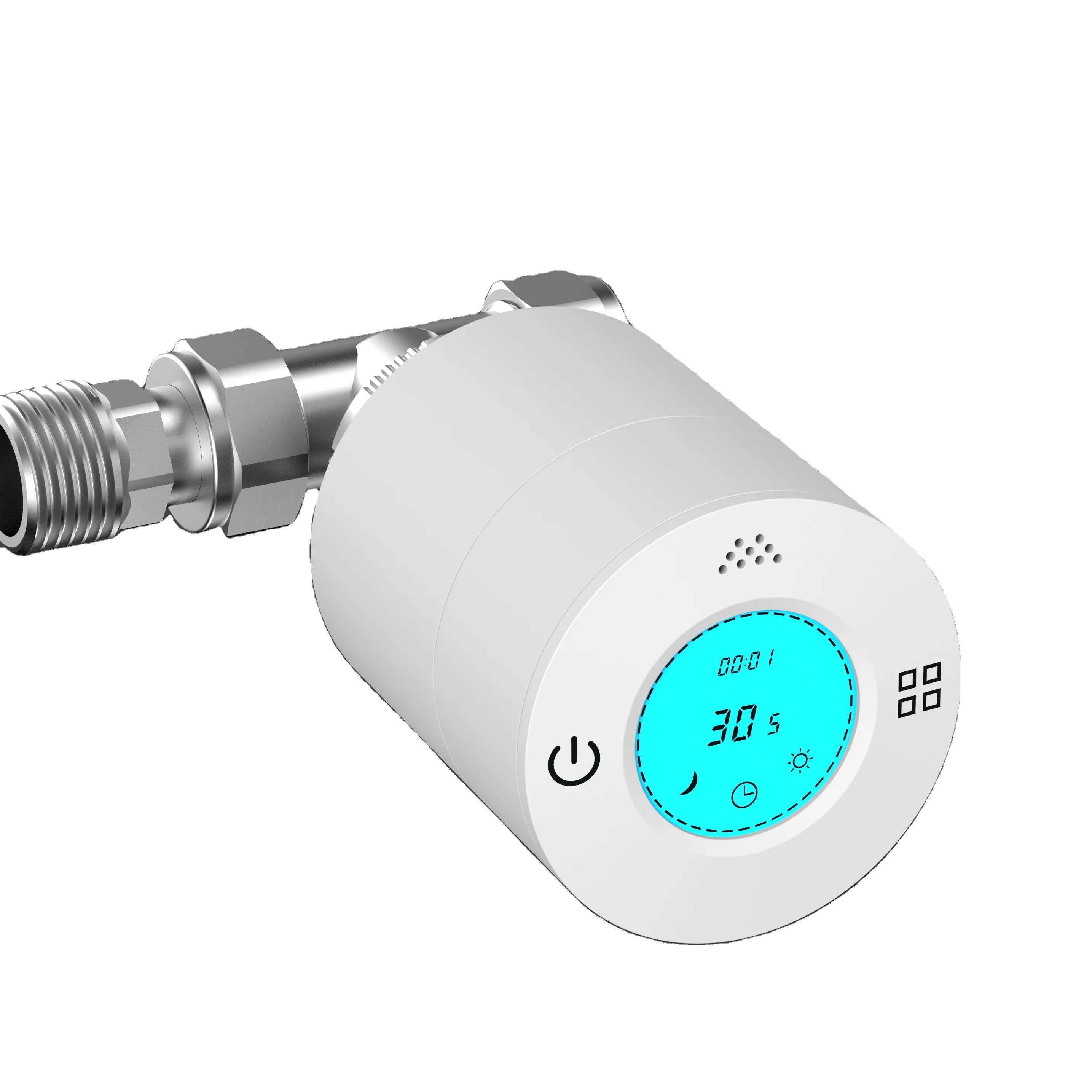 Doz Modern Smart Thermostatic TRV Head Control Radiator Valve White ABS Material Environment Friendly Electric Floor Heating