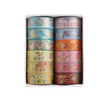 Classical Bronzing Adhesive Paper DIY Hand Account Stickers 12 Pieces Washi Tape Set