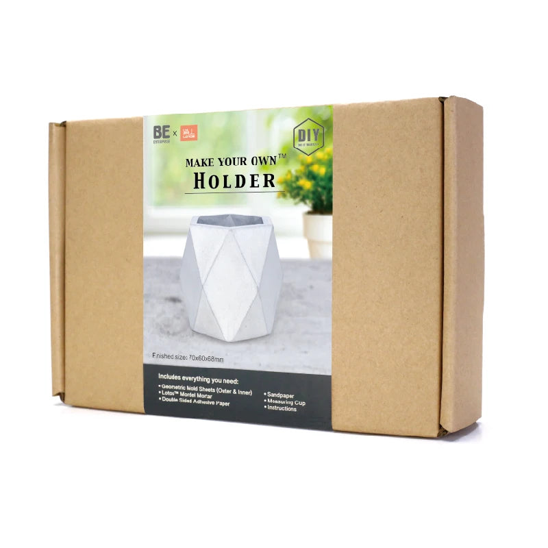 Adult Home & Garden Craft Kit for Making Handmade Waterproof Grey Concrete Cactus & Succulent Planters for Flower Pots Planters