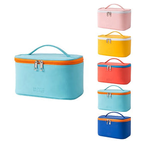 Women Custom Cosmetic Bag PU Leather Portable Travel Makeup Organizer Waterproof Make up Pouch for Ladies