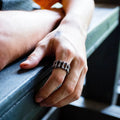 MECYLIFE Biker Jewelry Mens Fashion Stainless Steel Bike Chain Ring Hiphop Jewelry Gift for Boyfriend