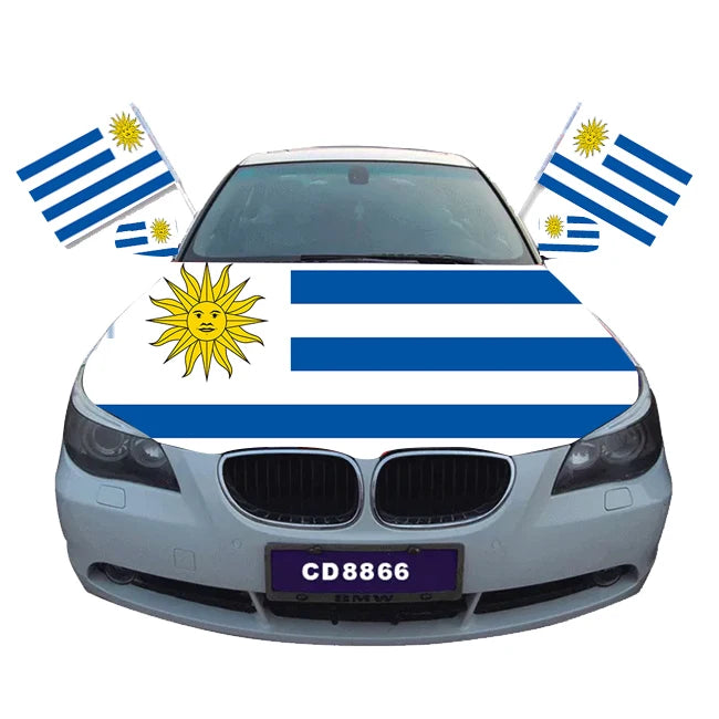 Promotional Product Car Hood Mirror Cover Flag America France Germany Brazil Uruguay Hood Flag Car Hood Cover Flag