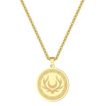 Symbol of Artemis Amulet Men Necklace 18k Gold Goddess of the Hunt Greek Mythology Jewelry Custom Moon and Antlers Necklace
