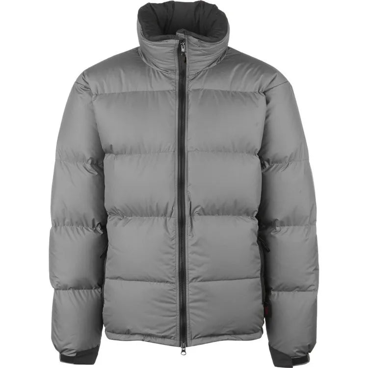 Men's Winter Windproof Fox Puffer Jackets Outdoor Lightweight Thick Padded Stand Hooded Heat Reactive Temperature Sensing Zipper