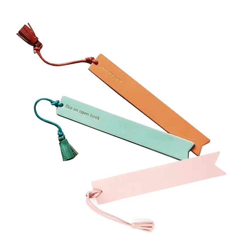 Custom Hot Foil Stamped logo Promotional PU Faux Leather Bookmark