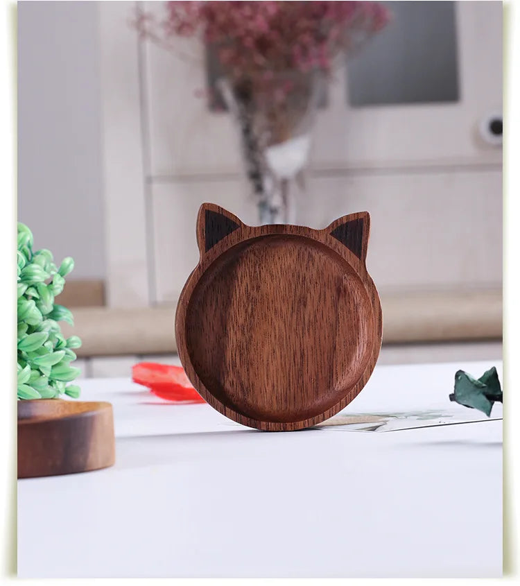 Easy Cleaning & Lightweight Fruit Serving Dishes Wooden Plates Nut Plate for Dishes Snack
