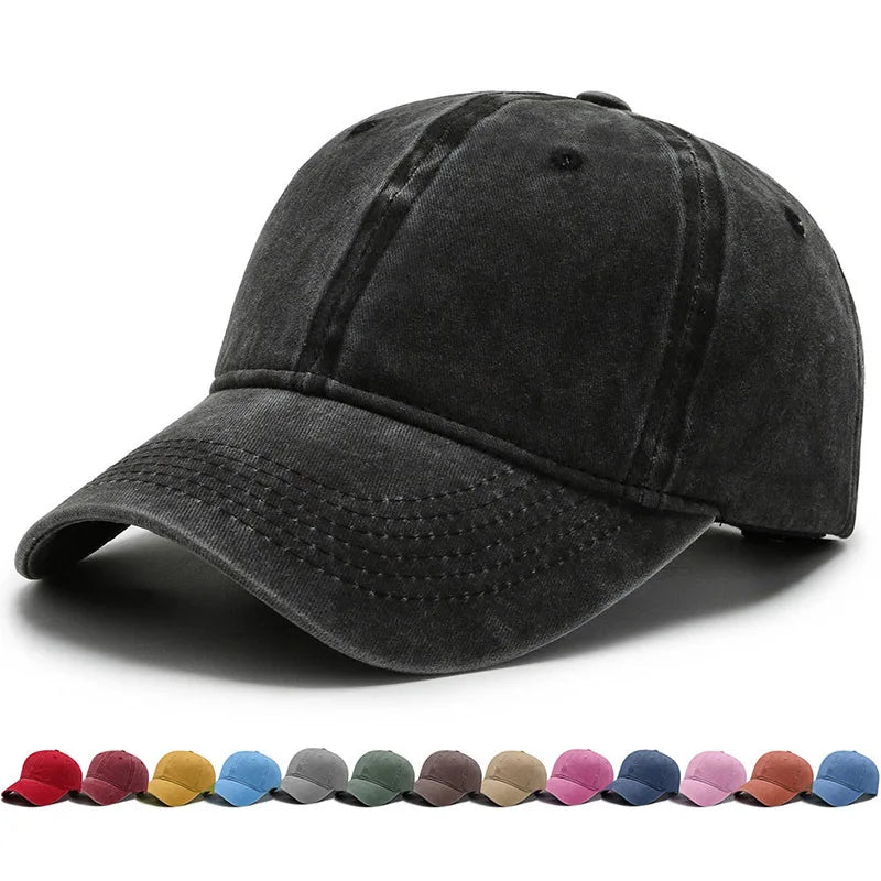 100% Cotton Washed Blank Sports Baseball Cap Unisex Adjustable Casual Dad Hat Male