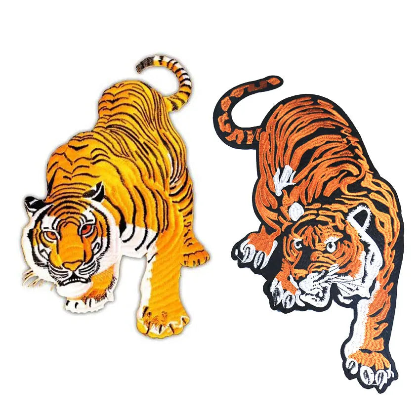 Iron on Clothes Repair Applique Unisex Customized Embroidery Tiger Patches