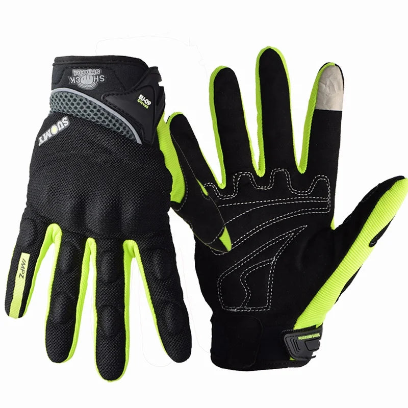 SUOMY Summer Motorcycle Riding Gloves Breathable Cycling Motorbike Racing Hand Gloves Touch Screen Full Finger Motocross Gloves