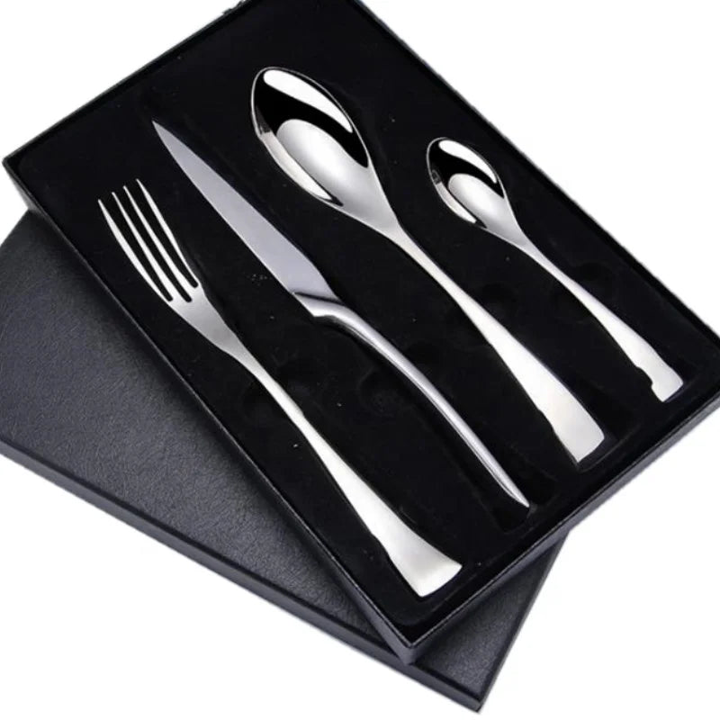 Stainless Steel Knife and Fork Spoon Western Steak Knife and Fork French High-grade Western Food Knife and Fork Spoon Set