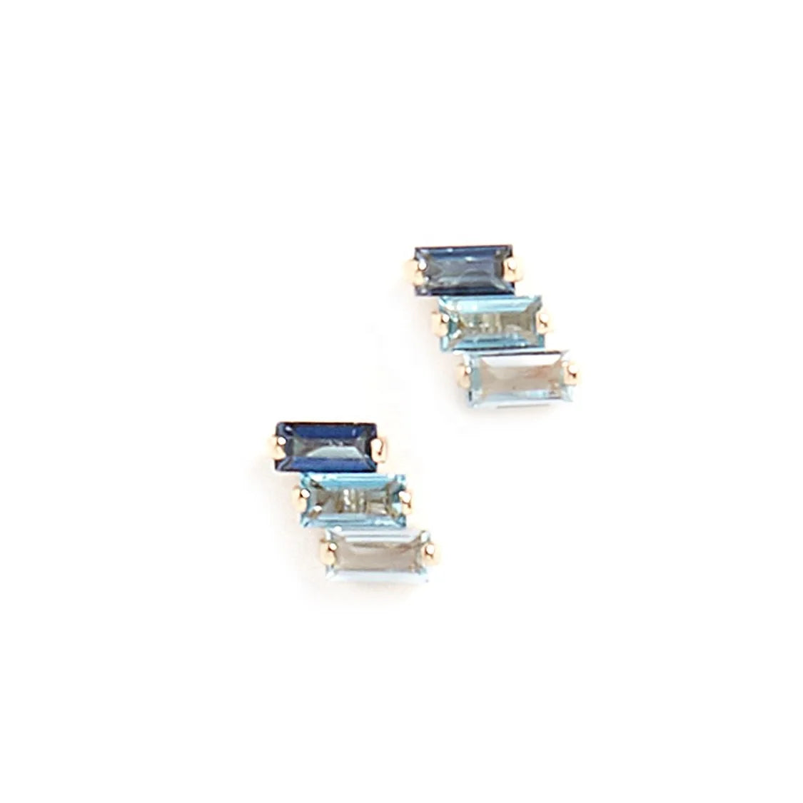LOZRUNVE Minimal Wholesale Jewelry Gold Filled 925 Sterling Silver Diamond CZ Rectangle Stud Earring
