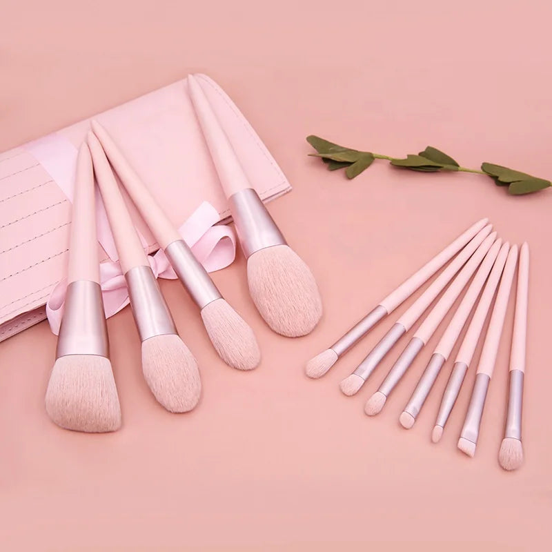 Makeup 11pcs Pink Brushes Set Eye Brush Kit Brochas De Maquillaje Cosmetics Brush