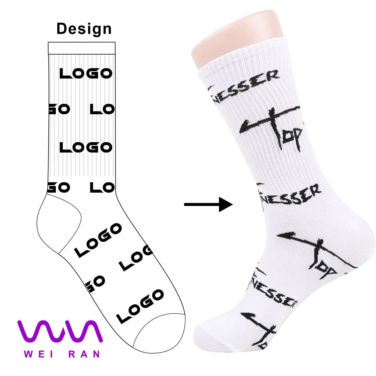Custom  Socks logo Designer Free Mock up Design Own Socks