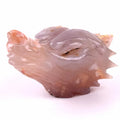 Animal Skull Wholesale Flower Agate Wolf Head Hand-carved 100% Natural Gemstone Acceptable Engraving Eco-Friendly Sculpture