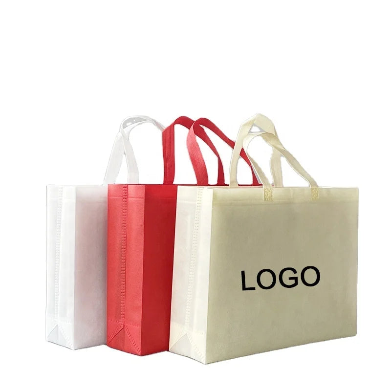 Portable Non Woven Foldable Shopping Bag Custom Logo Reusable Lightweight Non-woven Handbag for Daily Use