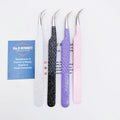 Classic Volume Eyelash Extension Tweezers Customized Logo Stainless Steel Anti-Static Lash Tweezers with Pointed Tip Sustainable