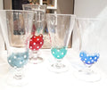 Hand Blown Colored Pattern Wineglass Goblet Borosilicate 180ml 200mm H High Quality Western Modern Home Hotel Restaurant Use