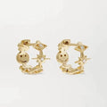 LOZRUNVE Hawaiian Jewelry Factory Gold Filled Sterling Silver 925 Zirconia Face Hoop Earrings