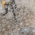 High End Embroidered Snow Flake Sequin Lace 3D Beaded Lace Fabric for Evening Dress Bridal Tulle Fabric Embroidered Lace Fabric
