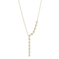Stylish Design 12 Linked Floating Cz Diamonds Lariat Necklace Newest Trends Women Silver Necklace