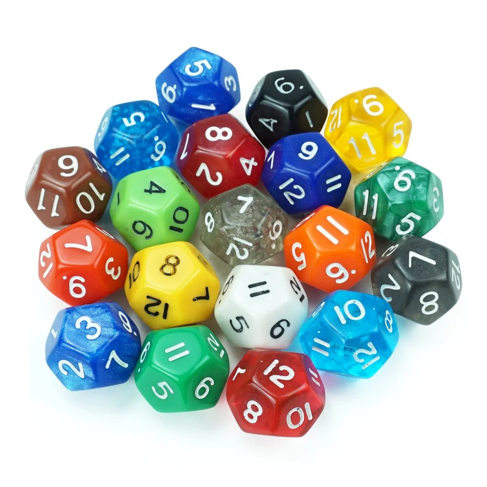 Professional Custom Acrylic Bulk Dice  Multi Colored D12 12 Sided Gemstone Dices Moles Manufacture for Casino Table Games