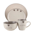 Wholesale Custom love logo Stoneware Mugs Soup Bowls Ceramic Plate Dish Bowl Dinnerware Set Tableware