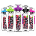32OZ Eco-Friendly Tritan Material Fruit Infuser Water Bottle Minimalist Direct Drinking Shaker Bottles