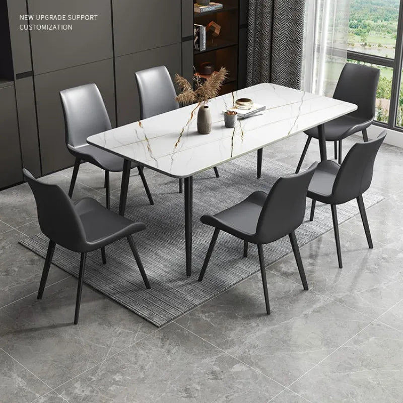 Household Small Apartment Esszimmer Dining Room Table and Chairs Customizable Dining Table Set 6 Chairs