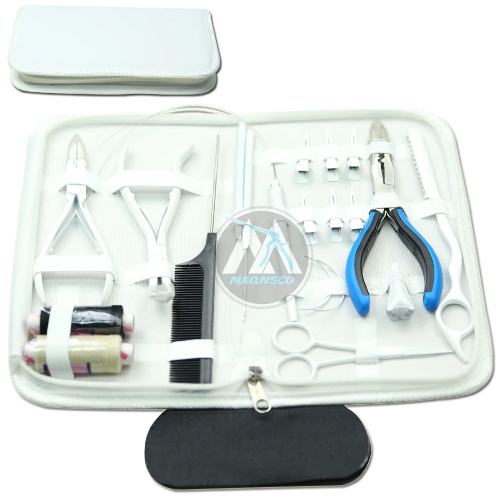 Micro Bead and Pre-Bonded Hair Extension Tool Kit Steel Pliers for Bead Closer Remover Micro Ring Hair Extension Beading Tool