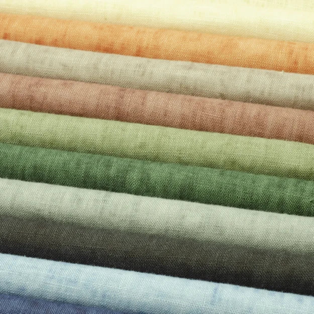 Top Grade Hard-wearing 100% Linen Fabric Plain Yarn Dyed Woven Poplin Flax Fabric 137cm 203gsm for Fall Winter Shirts Outerwear