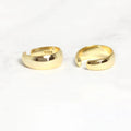 ROXI S925 Sterling Silver Versatile Fashion Wide Surface Glossy Simple Ear Clip 18K Gold Plated