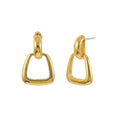 ROXI Stylish Geometric Brass Drop Earrings Trapezoidal Stud Earrings Retro Rectangular Jewelry