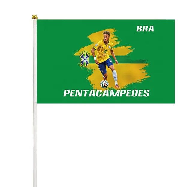 Brazil Neymar Flag Football Event Hand Wave Flag Custom Brazil Football Team Neymar Neymar small mini Hand Flag