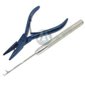 Stainless Steel Micro Ring Tool Pliers with Needle Hook Clamp for Hair Extension Threader Removal (Commercial Use)