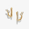 LOZRUNVE 925 Sterling Silver Fine Asymmetric Crystal Diamond CZ Dainty Huggie Earring Jewelry