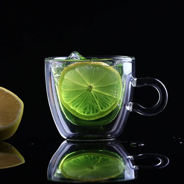 150ml/5oz Wholesale Customized Logo Clear Borosilicate Insulated Double Wall Glass Coffee & Tea Mugs