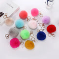 New Style Hot Sale Colorful Plush Key Chains Artificial Rabbit Fur Pompom Ball Pendant Key Chain Ornament Accessories MegaBDM