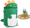 Toy Mat Storage Bag - Dinosaur Thick Felt Toy Storage Basket Waterproof Oxford Play Mat for Kids 2-in-1 Drawstring Toy Storage