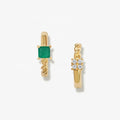 LOZRUNVE 925 Sterling Silver Gold Vermeil Asymmetric Twisted Minimal Huggie Hoop Earring