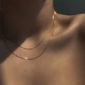 Tarnish Free Stainless Steel Minimalist Thin Gold Plated Snake Chain Necklaces Jewellery MegaBDM