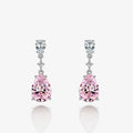 Teardrop Cubic Zirconia CZ Prom Statement Dangle Earring Pink Teardrop Earrings
