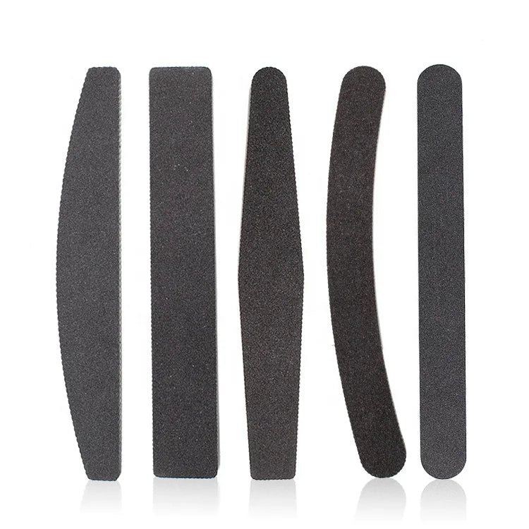 Wholesale Professional Custom logo Double-Sided Nail Files Korea Half Month Black 100/100 Grit Nail File