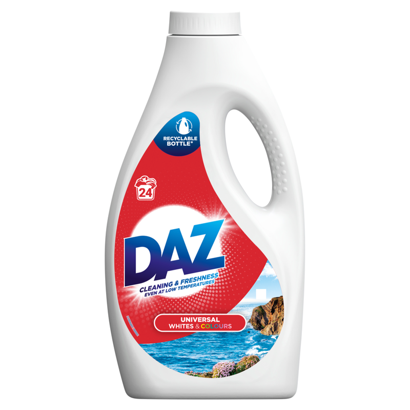 Daz Liquid Detergent, Universal Whites & Colours, 24 Washes, 792ml MegaBDM