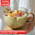 BJ Bajie Breakfast Cup Oat Cup Glass Bowl Tea Glass Cup Milk Cup Mark Cup Water Cup with Spoon 450ML MegaBDM