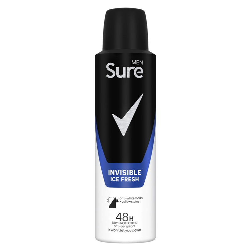 Sure Men Anti-Perspirant Aerosol Invisible Ice Fresh 150ml MegaBDM