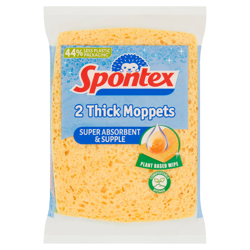 Spontex Thick Sponge Moppets, 16 x 12cm, Pack of 2 MegaBDM